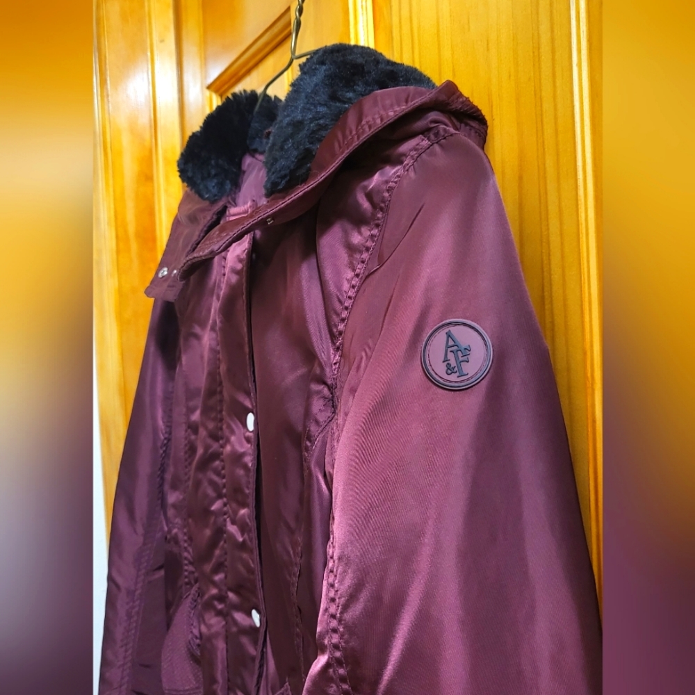 Women parka jacket, Bordeaux color
